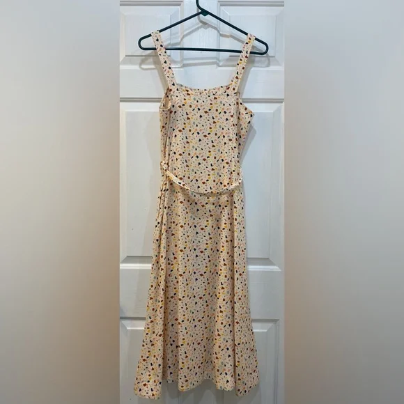 Madewell Polka Dot Midi Dress - Cream Multicolor - Picture 4 of 13